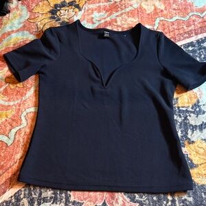 SHEIN Dark Blue Short Sleeve Top
